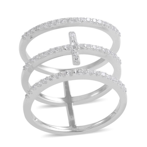 Sterling cross knuckle ring - sterling,