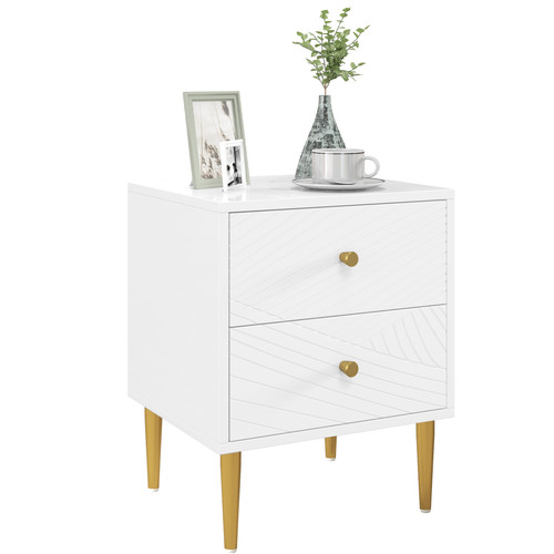 White bedside table drawer - white,