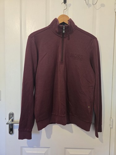 Hugo boss burgundy half zip - boss,