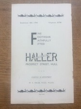 Vintage 1950s advert Hull Advertisement Advertising Haller Foot Comfort Footwear