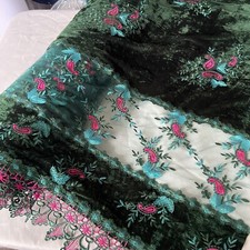Embroidered lace edge velvet