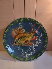 Retro Vintage Italian Vallauris 50s 60s Kitsch Ceramic Aquarium Fish Wall Plaque
