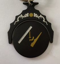 MASONIC NEW OLD STOCK DAMASCENE SECRET SPINNING WATCH FOB / PENDANT.