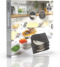Daewoo Electric Dinner Plate Warmer Server Cloth Fabric Full Size 12 Piece Black