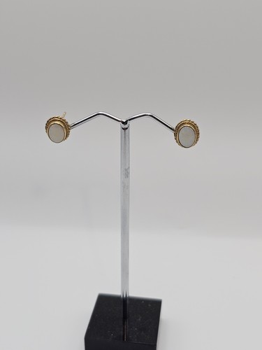 9ct gold opal stud - stud, earrings