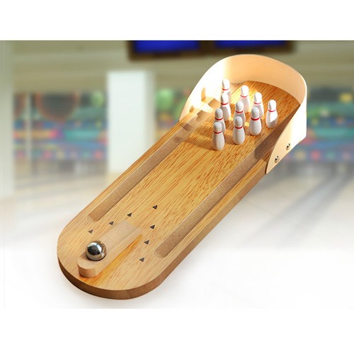 Desktop bowling toy wooden - desktop,