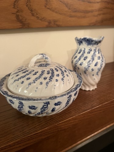 Antique victorian blue white - antique,