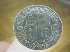 1916 SILVER GEORGE V HALF CROWN :- SOLID 925 SILVER 14 Grams in FINE CONDITION