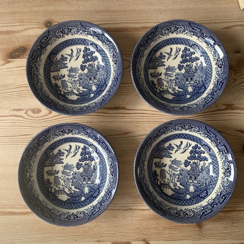 Churchill blue willow set 4 - churchill,