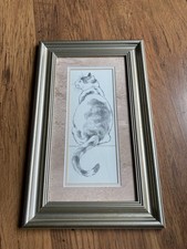 Adelene Fletcher Cats Pencil Sketch Art Work Printed Framed The Cats Whiskers