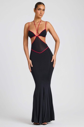 Polly maxi dress black cut - oh,