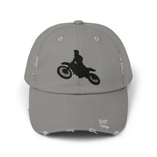Unisex Distressed Cap - Motocross Dirt Bike, Trendy Vintage Look, Summer Wear