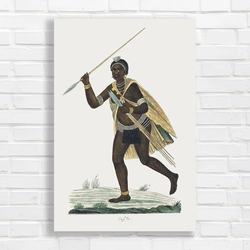 Tribal warrior with spear - tribal,