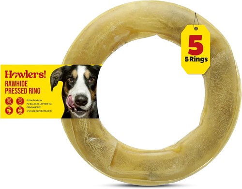 Natural rawhide ring - ring, dog