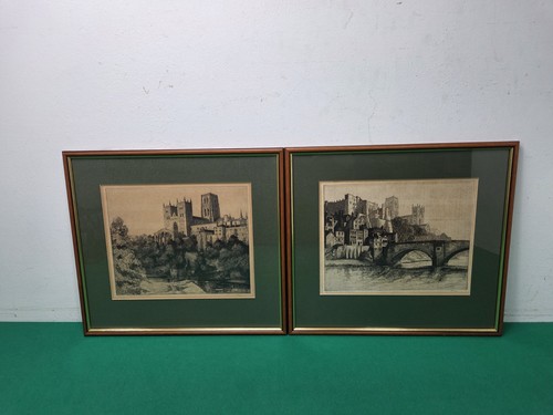 Pair framed vintage durham - pair,