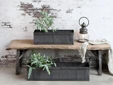 Rectangular Old French Flowerpot, Outdoors Grey Ribbed Window Box Trough