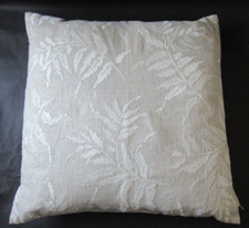 Laura Ashley Large Oak Leaf Cushion 55cm x 55cm Natural & Cream - NEW
