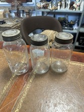 Set Of 3 Vintage “The Kilner Jar” Improved Storage Jars 20x9&18x8cm