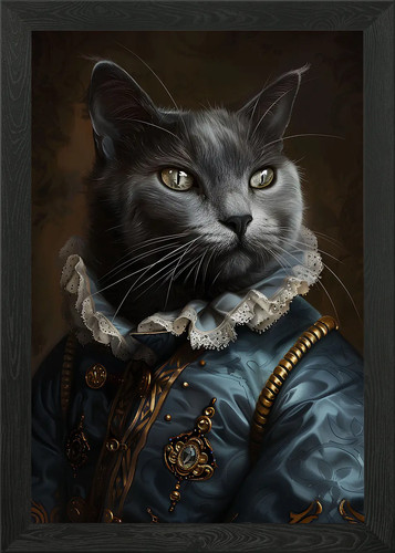Russian blue cat framed wall - cat,