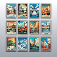 Acrylic Travel City Holiday Fridge Magnet –Souvenir Gift Refrigerator Decoration
