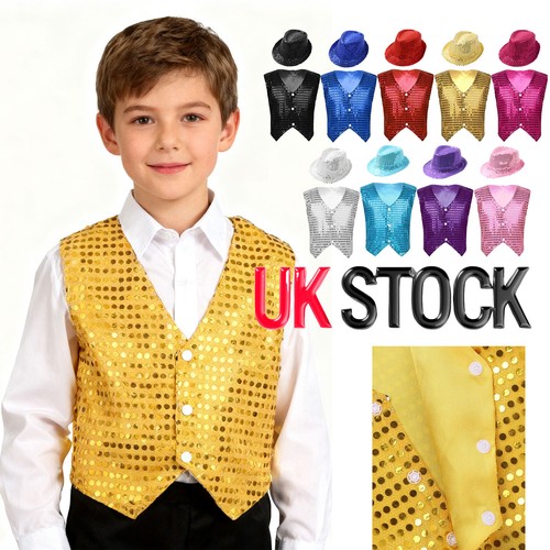 Boys sequin waistcoat - uk,