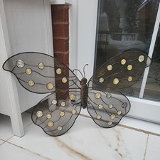 METAL WALL ART Butterfly Hanging Home Decor-L 68 X H 41cm Unique 