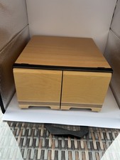 Vintage 2 Drawer 56 CD Faux Wood Grain Storage Cabinet Case Holder Organizer