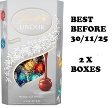 2 X Lindt Lindor Silver Assorted Chocolate Truffles – 600g Box (Approx 48 Balls)