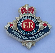 PROTECTING THE PUBLIC. PRISON SERVICE HMPS REMEMBRANCE VETERAN pin badge