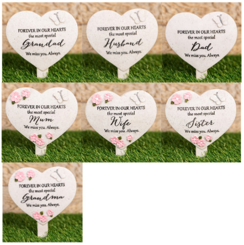 Memorial graveside stake heart - memorial,