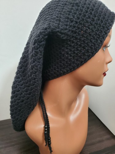 Black crochet dreadlock - dreadlock, tam
