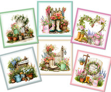 Card Toppers Flower Garden Happy Place Card Making Decoration - 3.5"