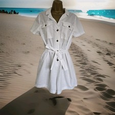 White Cotton Shorts Safari