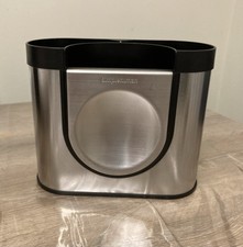 Simple Human Brushed Stainless Steel Utensil Holder With Removable Spoon Rest