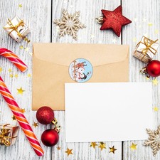 2 Rolls Christmas Round Label Sealing Stickers Seal Decals Random Pattern