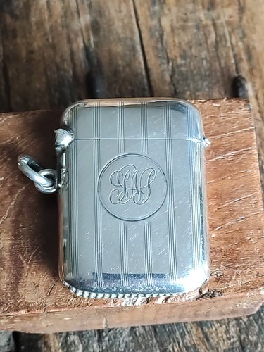 Antique silver vesta match - silver,