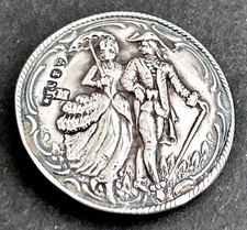 Hallmarked silver button - silver,