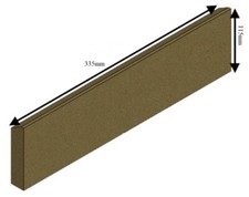 Vermiculite Top Baffle to fit Pevex Newbourne 35FS Eco Stove 335x110x25mm Shaped