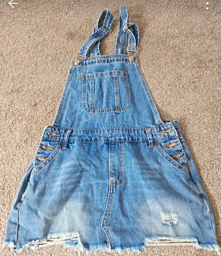 Blue denim pinafore - denim, pinafore/dungaree