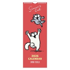 2026 Simon's Cat Slim Wall Calendar Month to View Layout  NEW