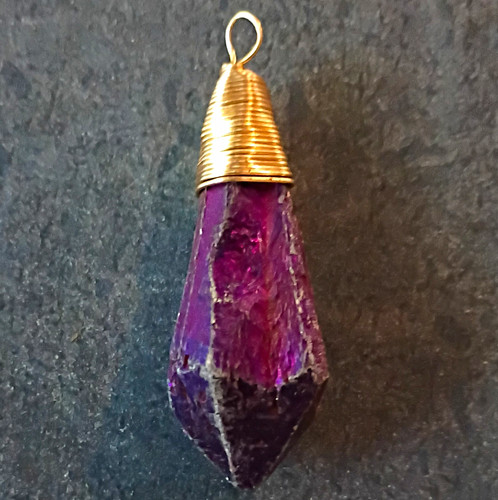 Purple stone point charm - purple,