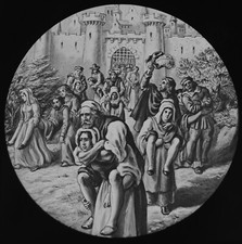 TOWN OF WEINSBURGH NO4 C1888 Magic Lantern Slide GERMAN MEDIEVAL TALE WEINSBERG