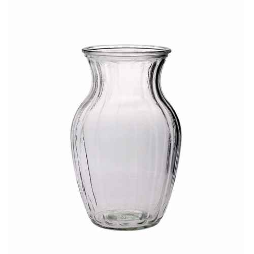Ribbed sweetheart glass - glass, vase