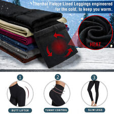 Women's Ladies Thermal Fleece Leggings Waist Tummy Control Thick Pants Lets Slim