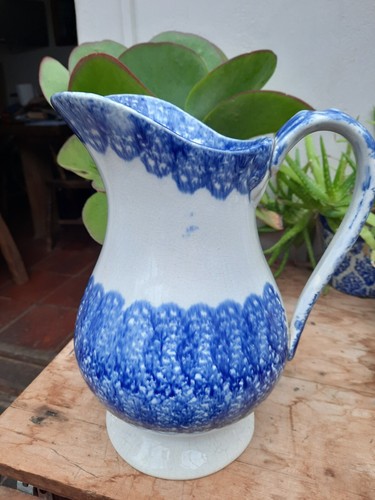 Antique spongeware jug - jug, circa
