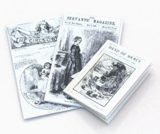 Dolls House  1:12 scale Miniature 3 x servants Papers, Victorian Newspapers