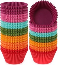 Caperci Bright Rainbow Jumbo Cupcake Liners Extra Large Jumbo, 