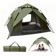 2-3 Man Pop Up Dome Tent Waterproof Double Layer Camping Tent with Outer Tarp
