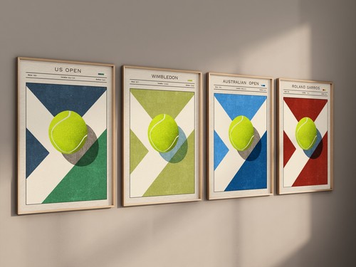 Tennis poster set framed - tennis,