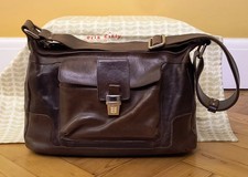 Orla Kiely large brown leather
